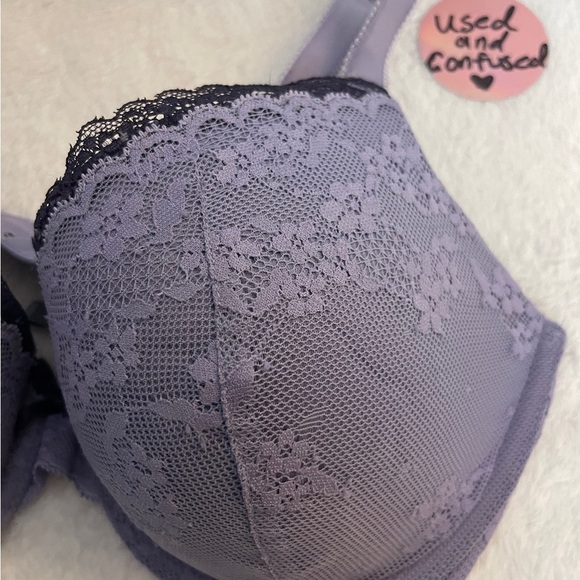 Aerie Lavender Lace Bra with Black Trim - Picture 2 of 7